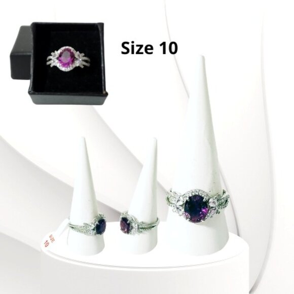 BO STERLING CLUB LAB CREATED ALEXANDRITE CORUNDUM RING (Size 10) - Picture 1 of 7